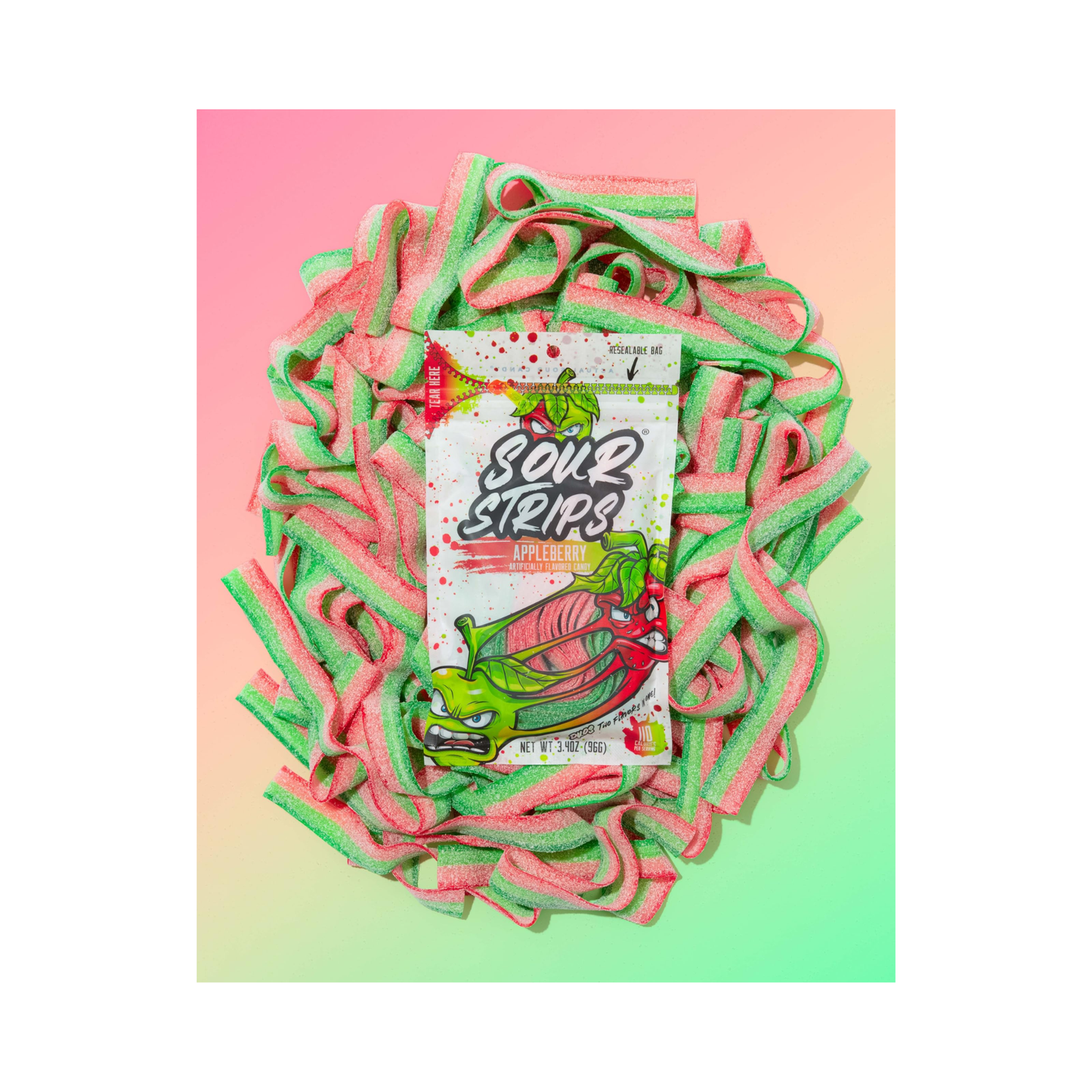 Sour Strips Appleberry 96gr