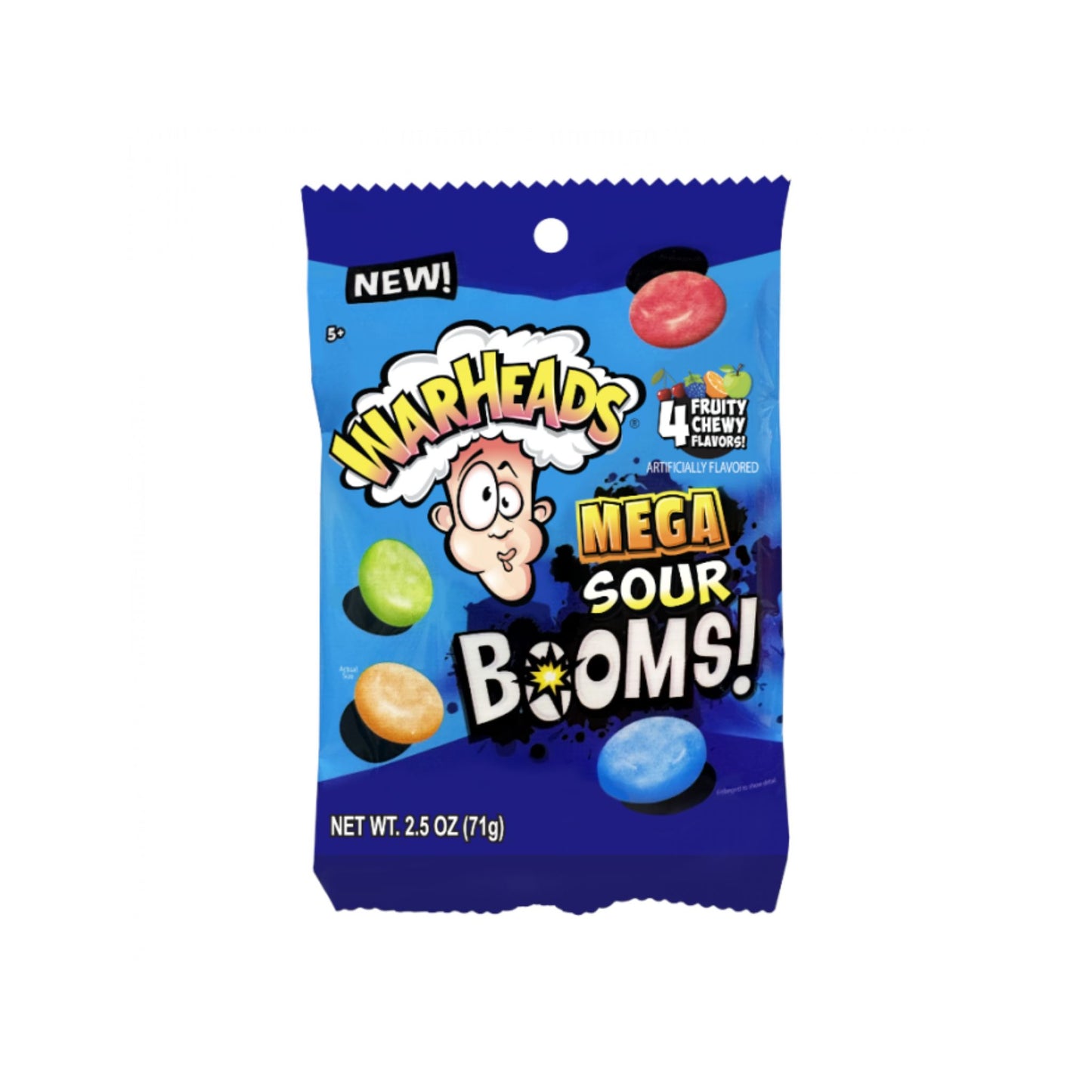 Warheads Mega Sour Booms 4 Flavors 71GR