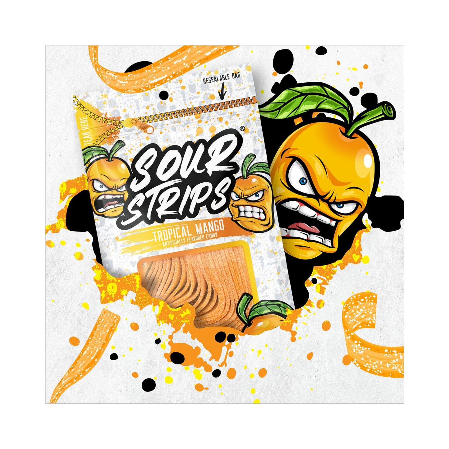 Sour Strips Tropical Mango 96gr