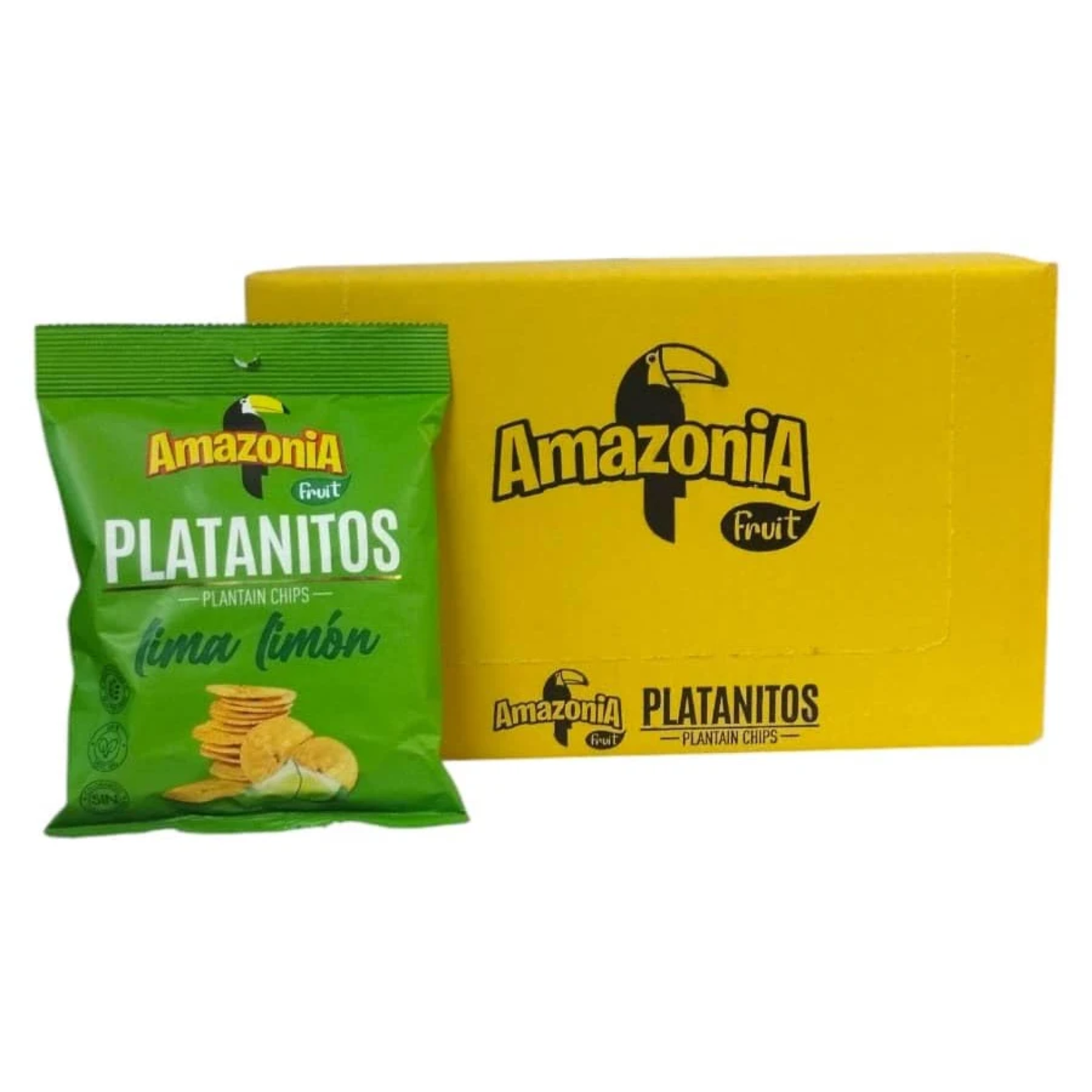 Caja de Platanitos Fritos Amazonia Lima Limón (15 Unidades x 75GR)