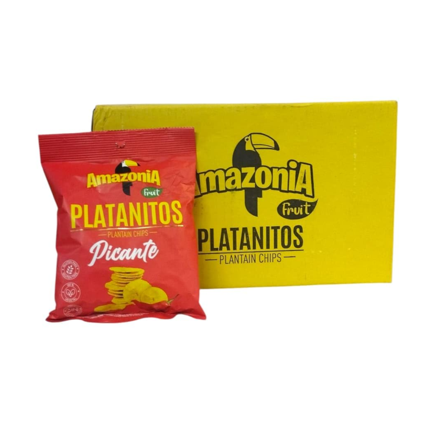 Caja de Platanitos Fritos Amazonia Picantes (15 Unidades x 75GR)