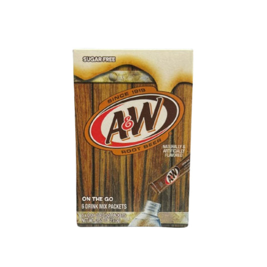A&W Root Beer On The Go 6 Drink Mix Packets Sugar Free