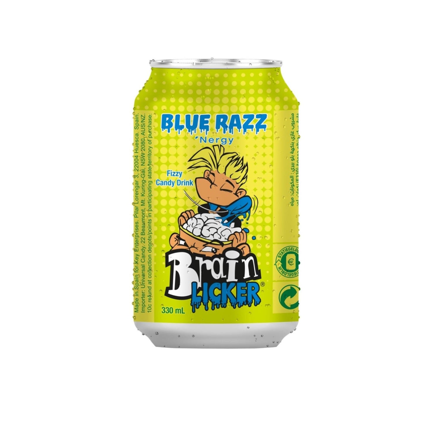 Brain Licker Fizzy Candy Drink Blue Razz 33CL