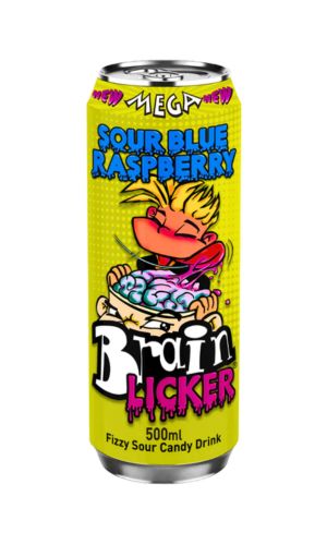 Brain Licker Fizzy Candy Drink Sour Blue Raspberry 500ML