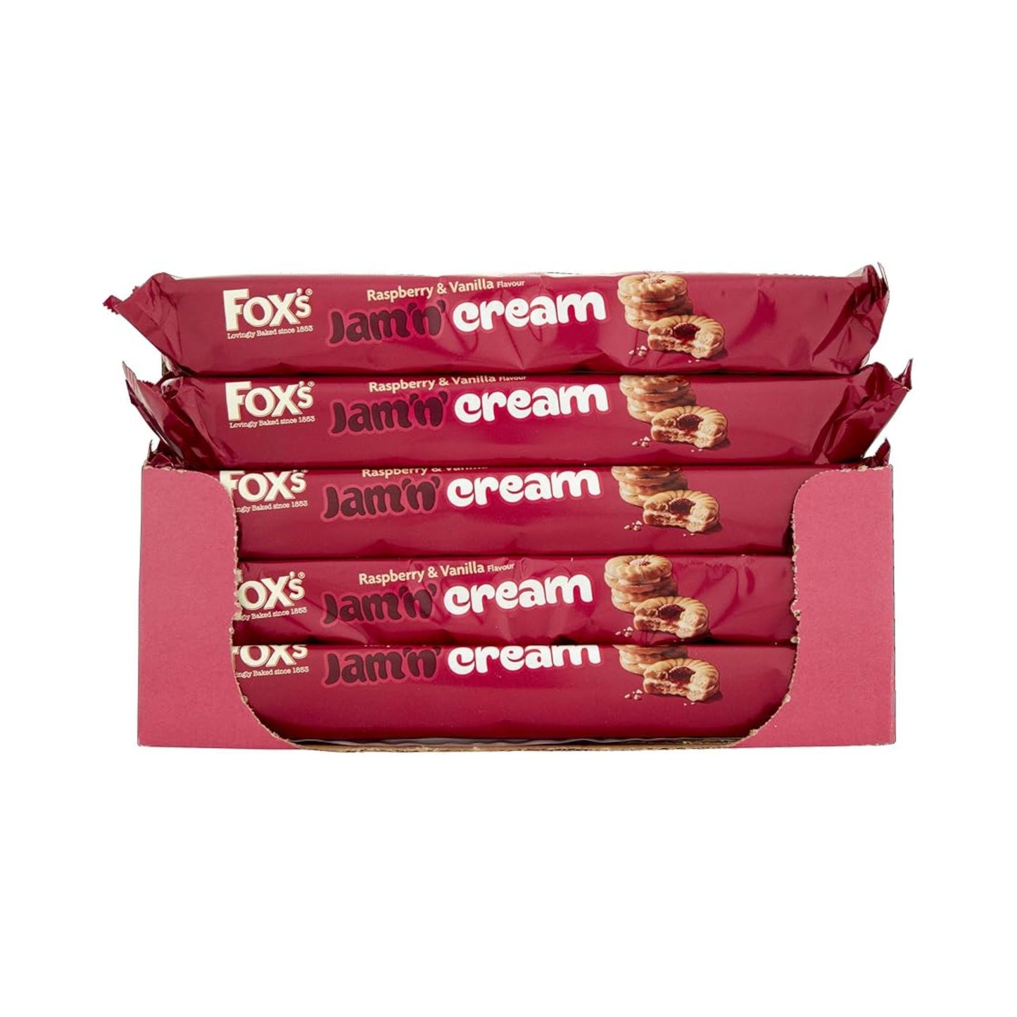 Caja Fox’s Jam ’n’ Cream Raspberry & Vanilla 12 x 150 g