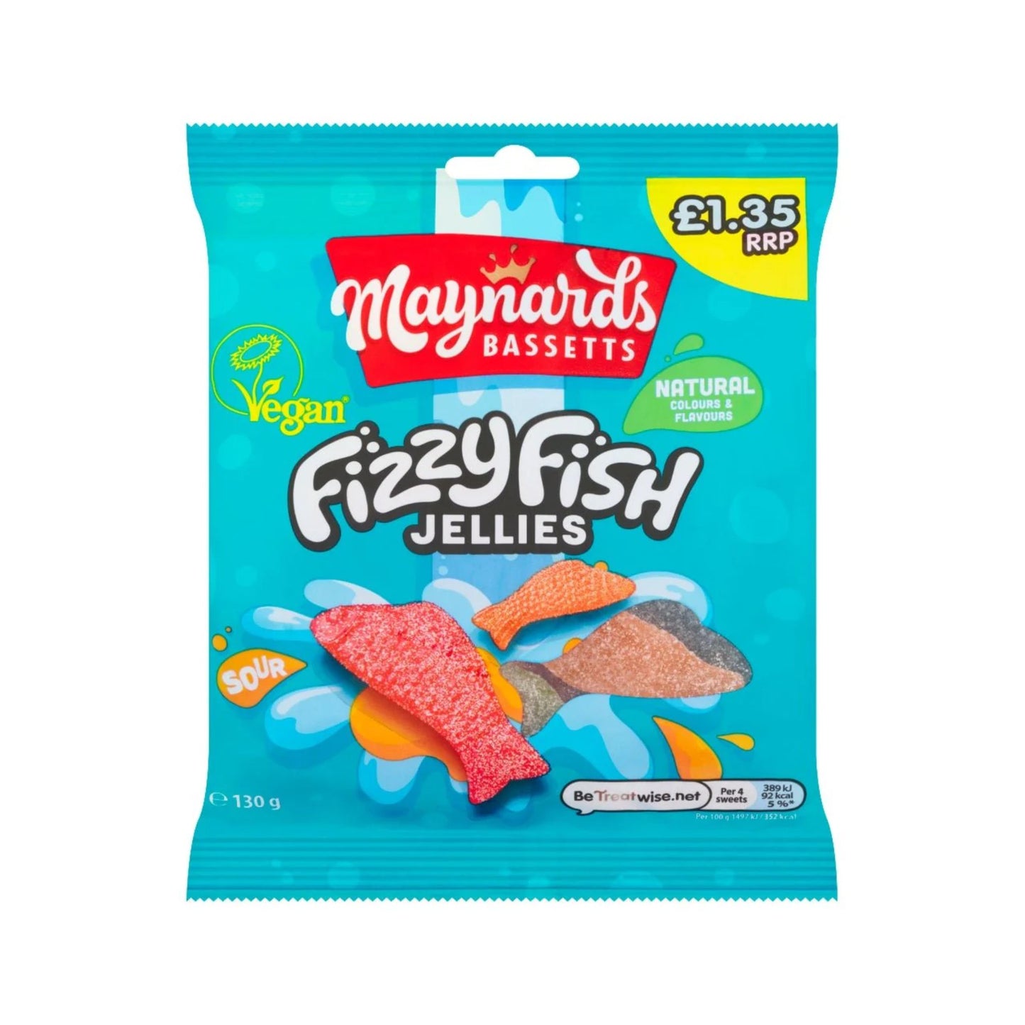 Maynards Bassetts Fizzy Fish Jellies 130G
