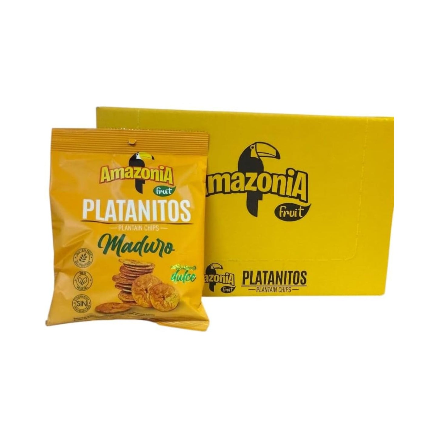 Caja de Platanitos Fritos Amazonia Dulces (15 Unidades x 75GR)