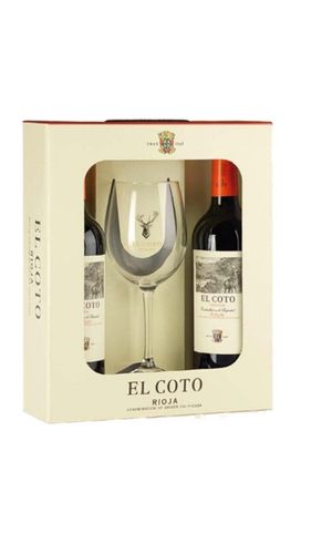 Estuche 2 Botellas El Coto Crianza + Copa